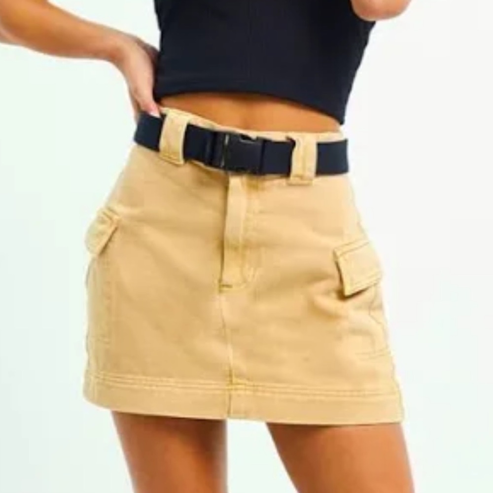 PacSun Tan Cargo Mini Skirt